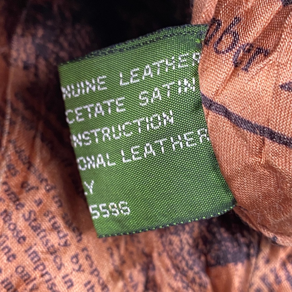 Outback Red Leather Bomber Jacket Mens L Brown Good Distressed Vintage 90s Zip - Picture 8 of 8